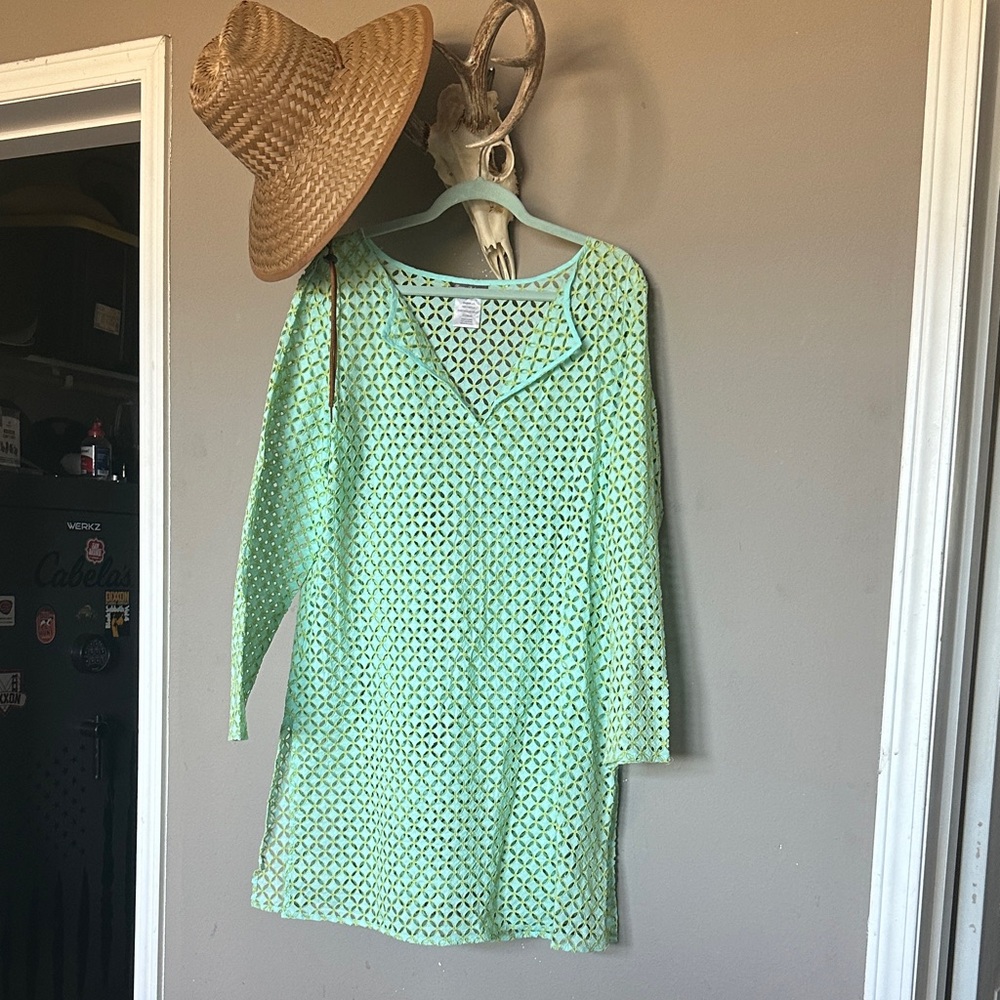 Tommy Bahama Light Green Long Sleeve Cover Up Dress